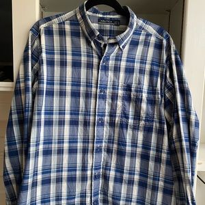 Nautica blue plaid button-down shirt